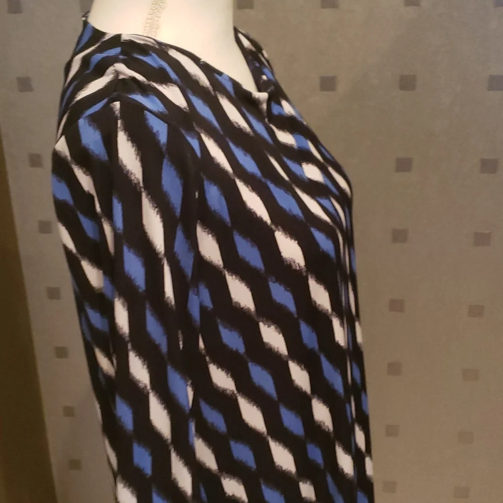 MICHAEL KORS, Dress, Abstract Print, Size L, Crew neck, Long Sleeve.